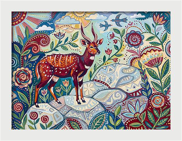 Bushbuck Among Vibrant Flora
