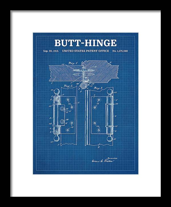 Butt Hinge Blueprint Patent Us1175560a