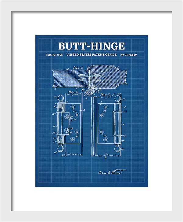 Butt Hinge Blueprint Patent Us1175560a