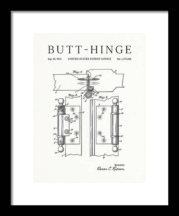 Butt Hinge Minimalist Patent Us1175560a
