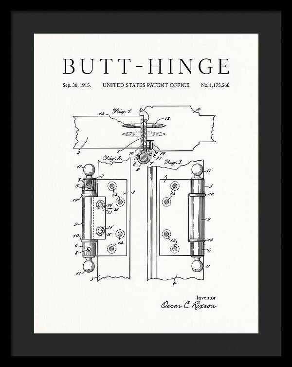 Butt Hinge Minimalist Patent Us1175560a