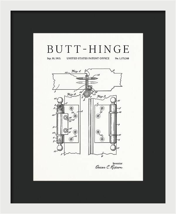 Butt Hinge Minimalist Patent Us1175560a