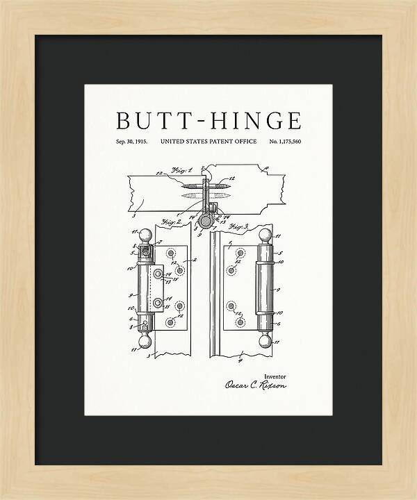 Butt Hinge Minimalist Patent Us1175560a
