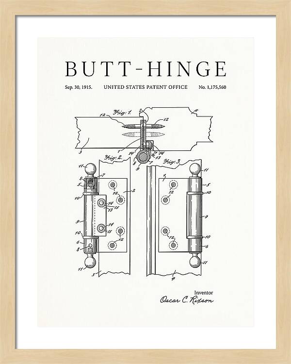Butt Hinge Minimalist Patent Us1175560a