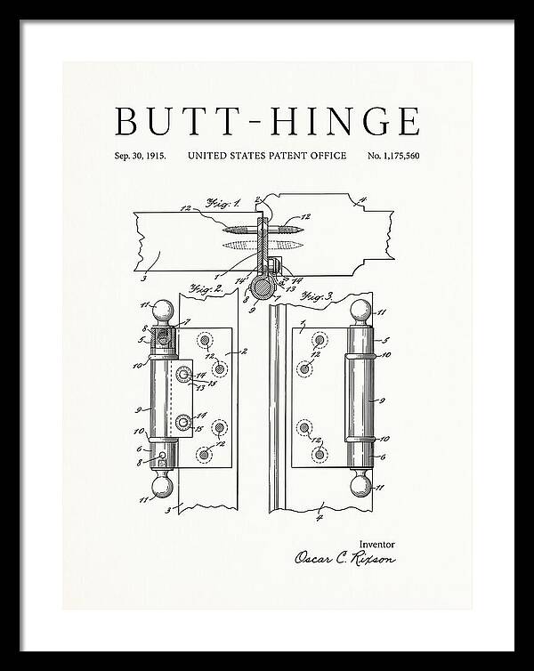 Butt Hinge Minimalist Patent Us1175560a