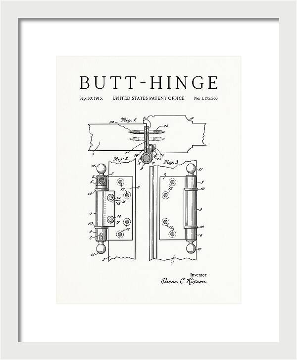 Butt Hinge Minimalist Patent Us1175560a