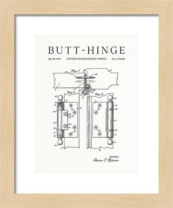 Butt Hinge Minimalist Patent Us1175560a