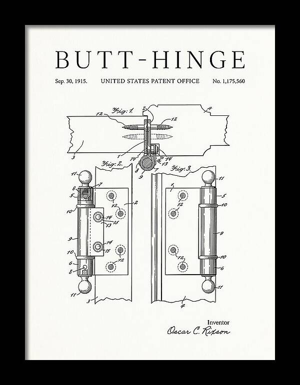 Butt Hinge Minimalist Patent Us1175560a