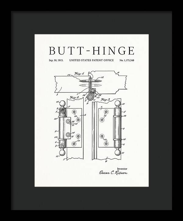 Butt Hinge Minimalist Patent Us1175560a