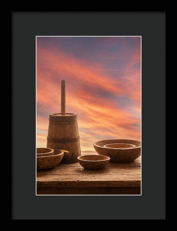 Butter Churn And Wooden Bowls