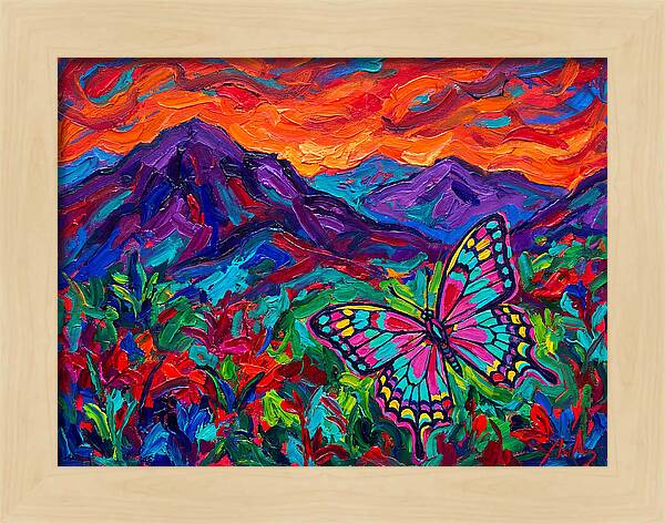 Butterfly In Vibrant Landscape