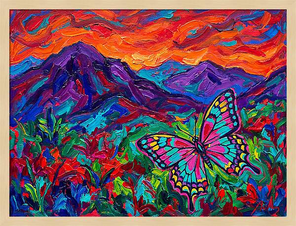 Butterfly In Vibrant Landscape