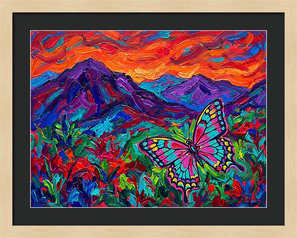 Butterfly In Vibrant Landscape