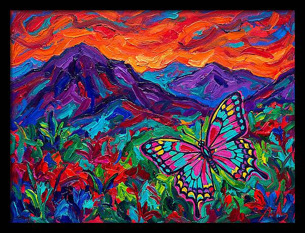 Butterfly In Vibrant Landscape