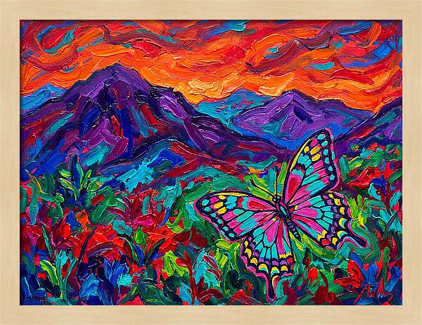 Butterfly In Vibrant Landscape