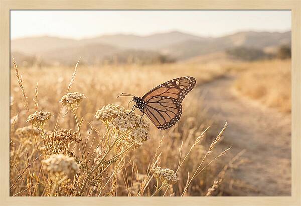 Butterfly Landing On Flower Blossom