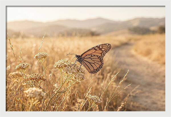 Butterfly Landing On Flower Blossom