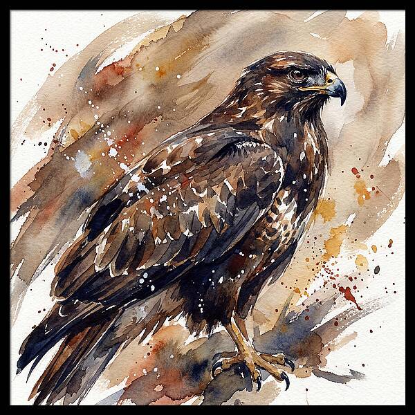 Buzzard In Watercolor Splendor