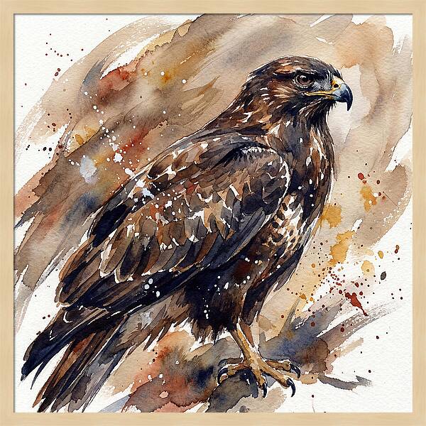 Buzzard In Watercolor Splendor