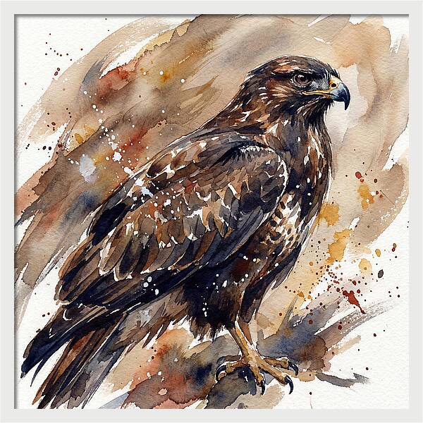 Buzzard In Watercolor Splendor