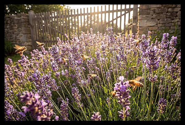 Buzzing Beauty Among Lavender