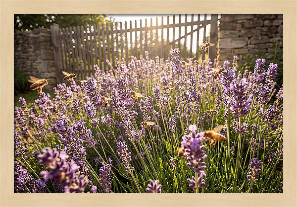 Buzzing Beauty Among Lavender
