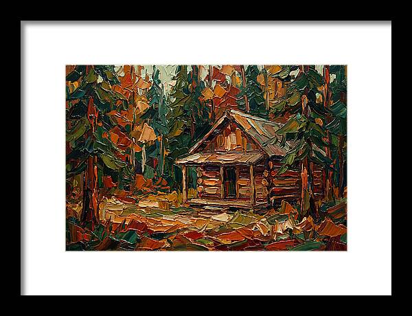 Cabin Surrounded By Autumn Woods