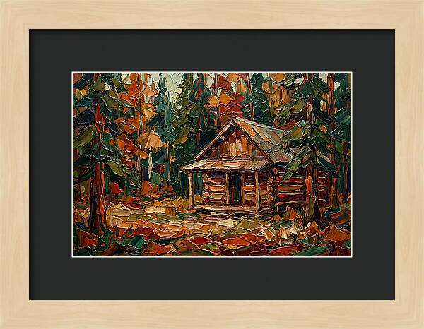 Cabin Surrounded By Autumn Woods