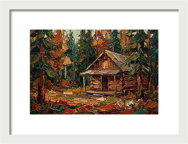 Cabin Surrounded By Autumn Woods