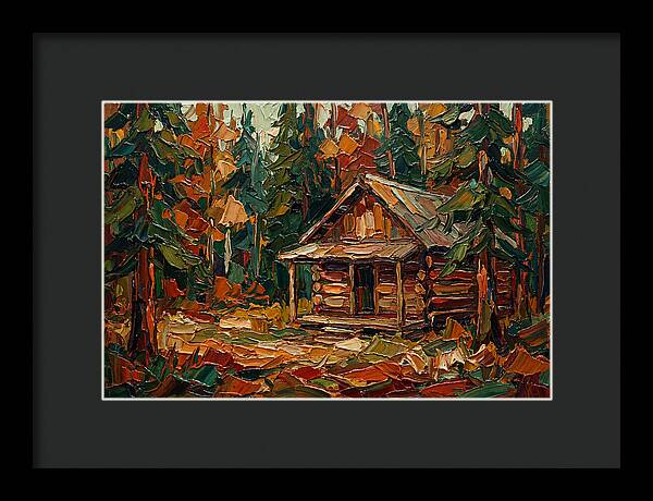 Cabin Surrounded By Autumn Woods