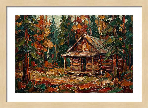 Cabin Surrounded By Autumn Woods