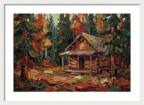Cabin Surrounded By Autumn Woods