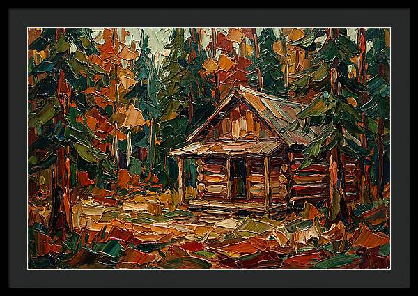 Cabin Surrounded By Autumn Woods