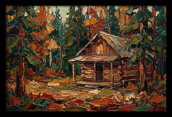 Cabin Surrounded By Autumn Woods