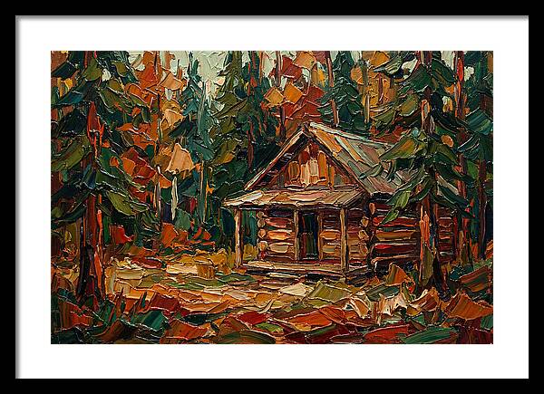 Cabin Surrounded By Autumn Woods