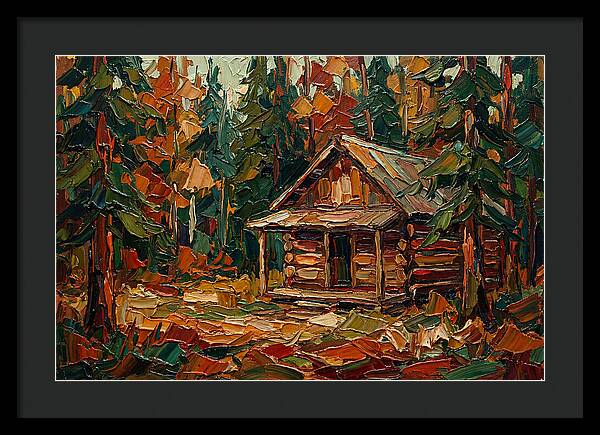 Cabin Surrounded By Autumn Woods