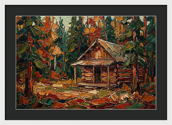 Cabin Surrounded By Autumn Woods