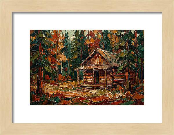 Cabin Surrounded By Autumn Woods