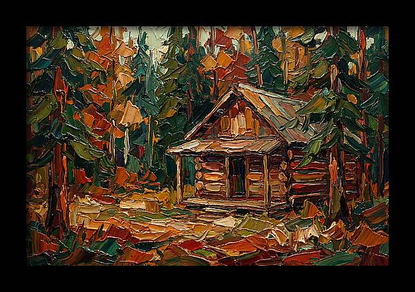 Cabin Surrounded By Autumn Woods