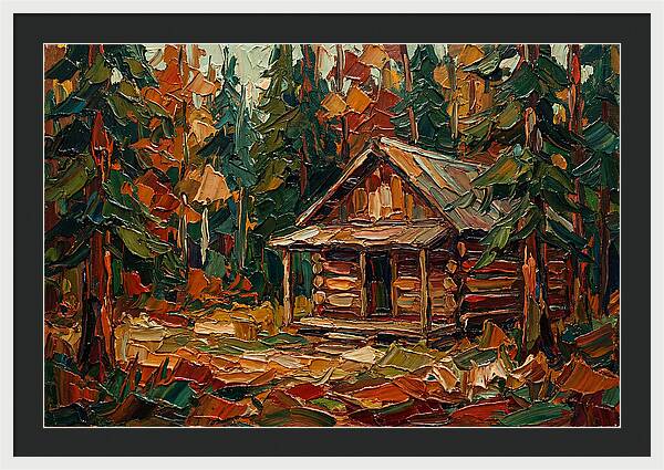 Cabin Surrounded By Autumn Woods