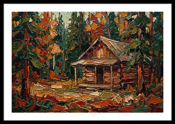 Cabin Surrounded By Autumn Woods