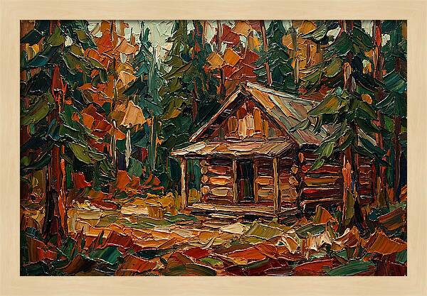 Cabin Surrounded By Autumn Woods