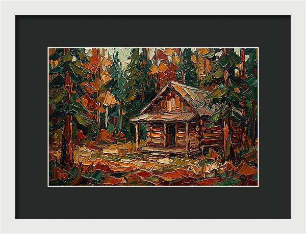 Cabin Surrounded By Autumn Woods