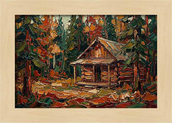 Cabin Surrounded By Autumn Woods