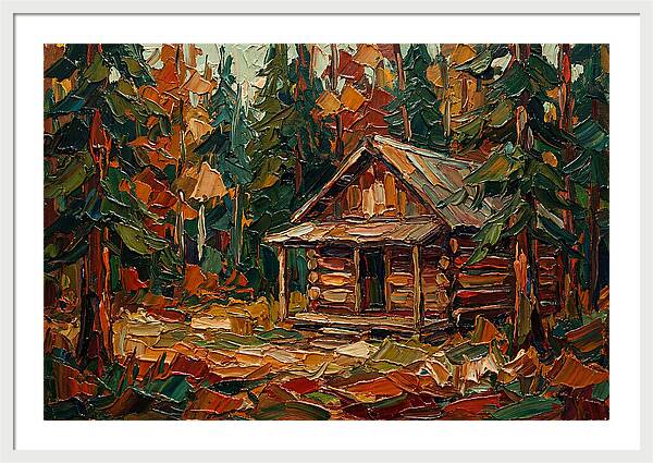 Cabin Surrounded By Autumn Woods