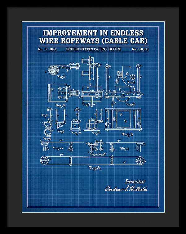 Cable Car Endless Wire Ropeway Blueprint Patent Us110971