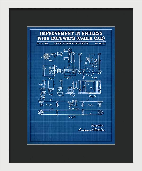 Cable Car Endless Wire Ropeway Blueprint Patent Us110971
