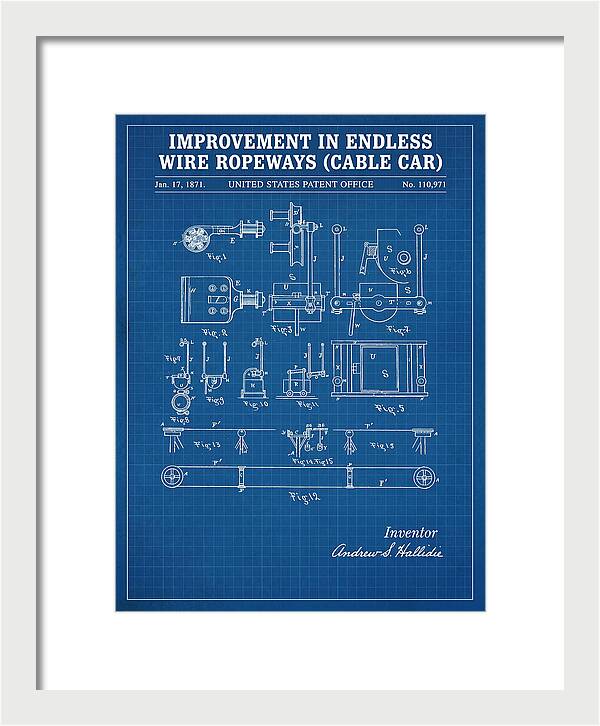 Cable Car Endless Wire Ropeway Blueprint Patent Us110971