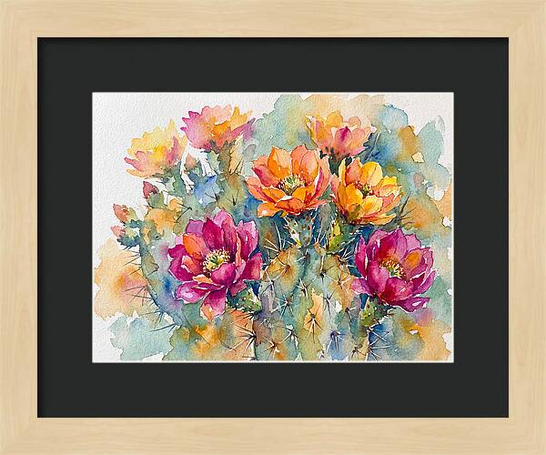 Cactus Flowers In Bloom