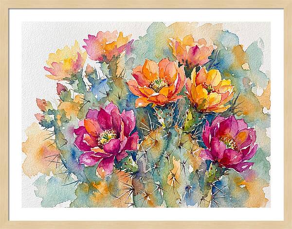 Cactus Flowers In Bloom